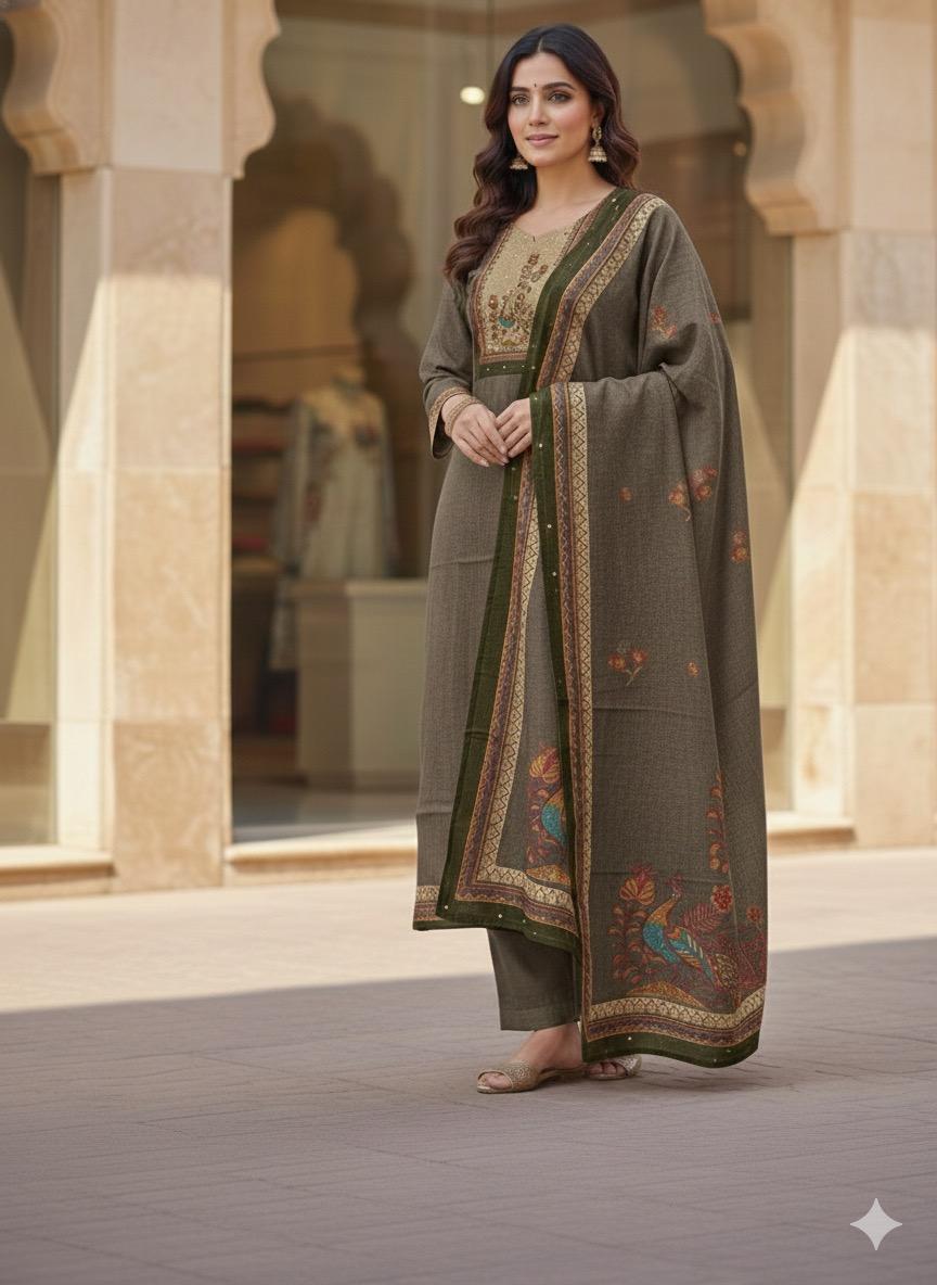 Printed Cotton Linen Kurta Set