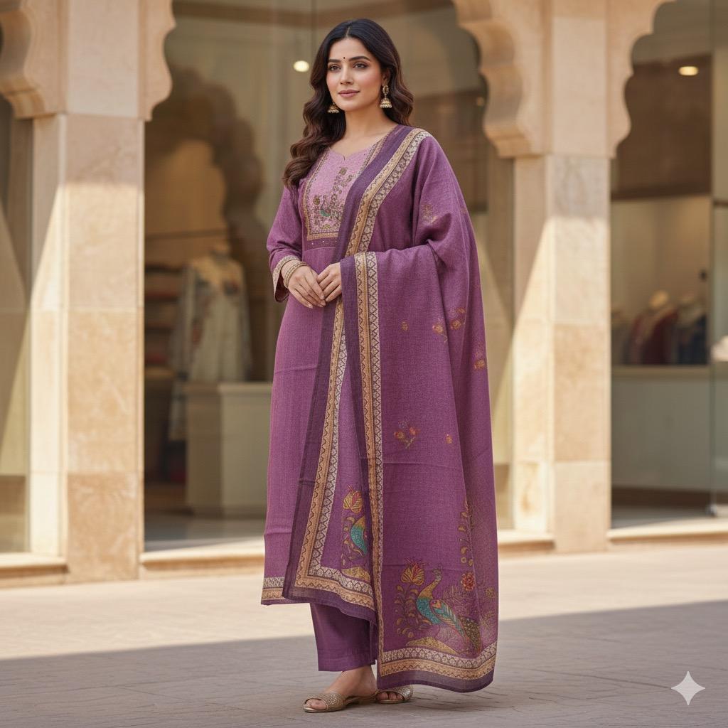 Printed Cotton Linen Kurta Set