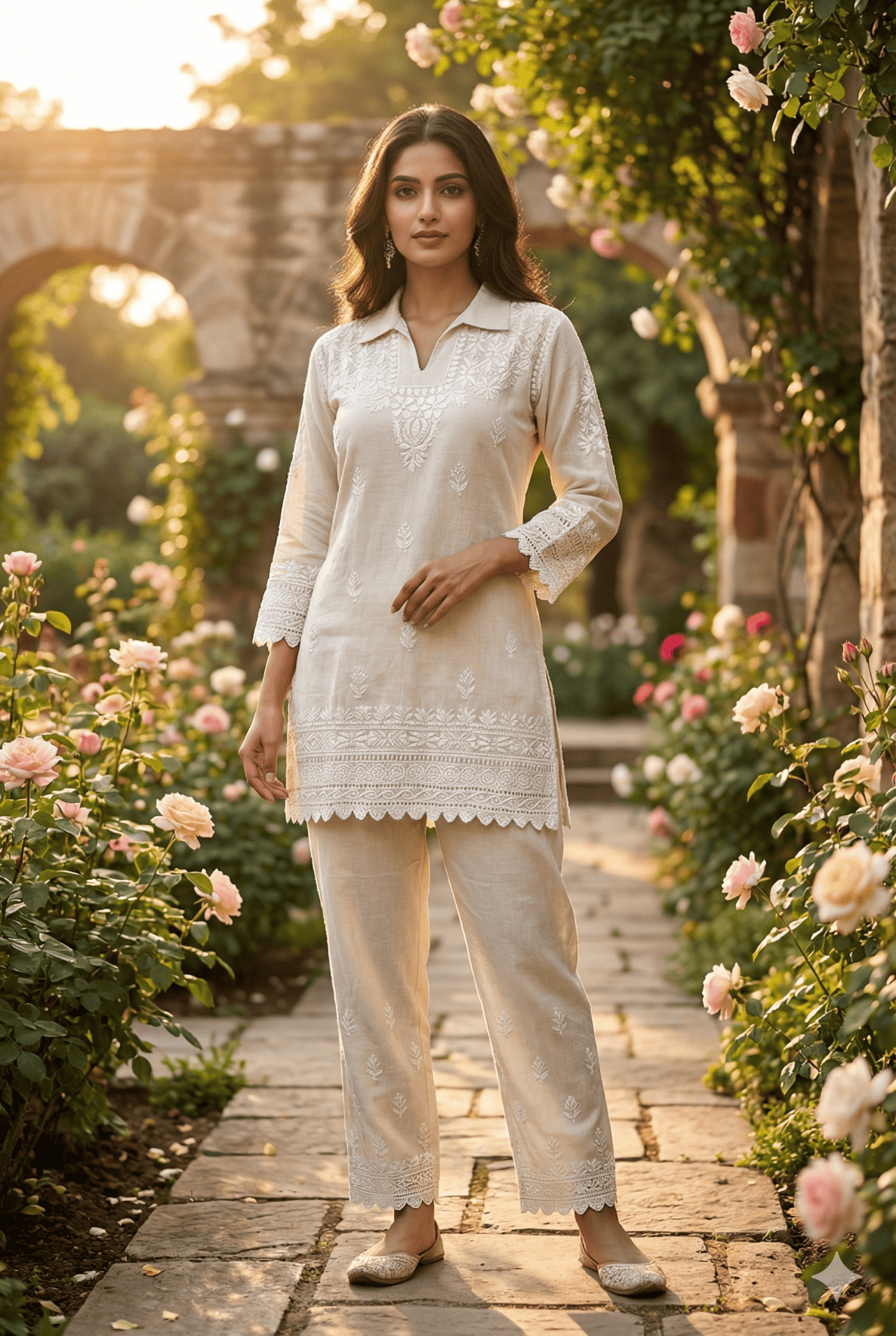Lucknowi cotton khadi cordset